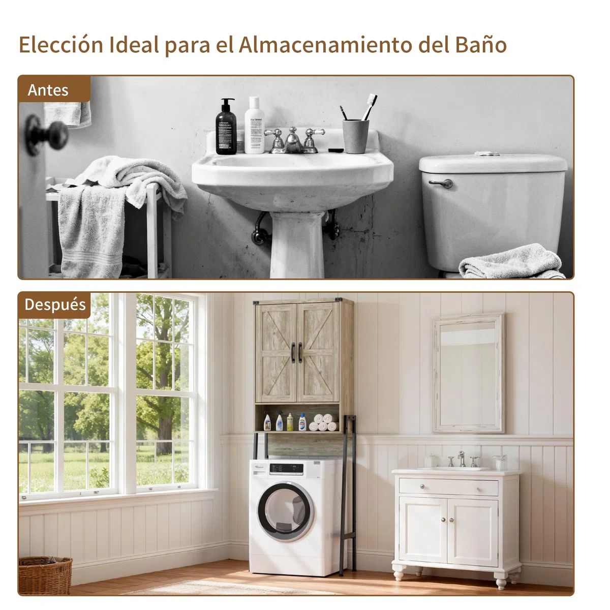 BonVache Estantería para inodoro con puertas, estantería de baño con 6 estantes, estantes para lavadoras pequeñas, armario para baño, 171 x 59,6 x 25,3 cm, gris