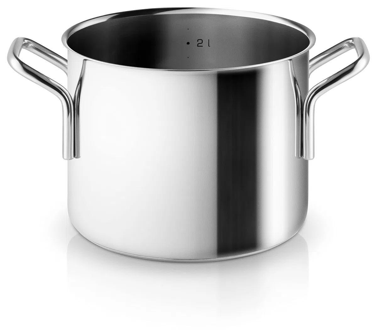 Eva Trio - Olla de acero inoxidable (2,2 l, 16 cm), perfecta para tareas medianas como cocinar pasta y arroz o preparar salsas y pequeñas porciones de sopa, acero pulido