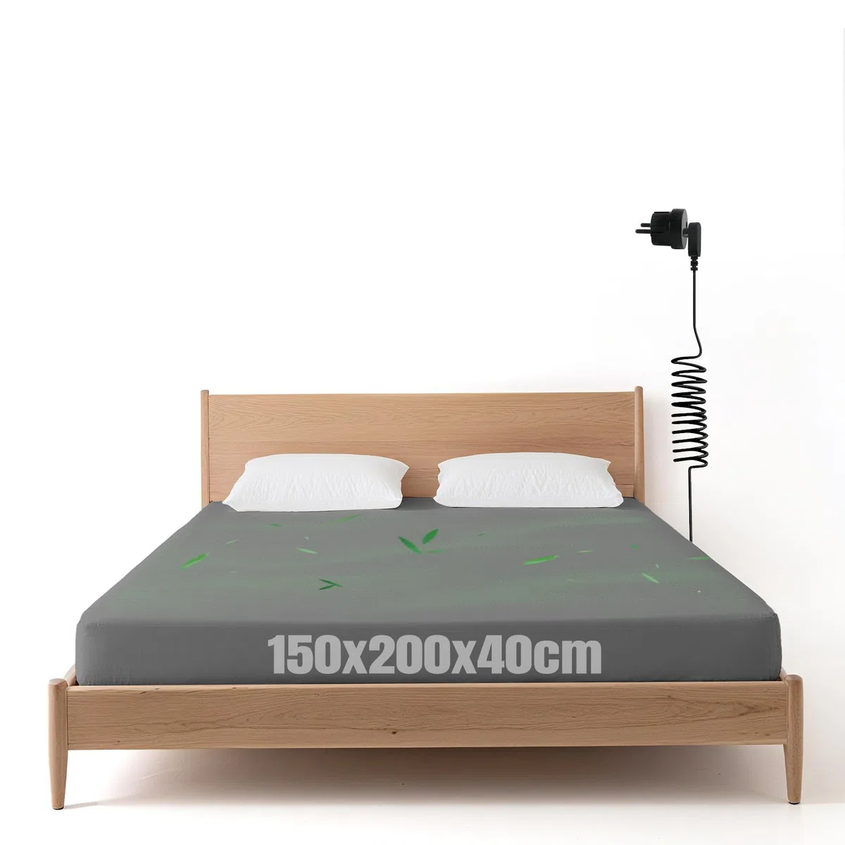 Esterilla de Tierra, Sábana de Tierra, Alfombrilla conductiva con Cable de Tierra UE, 90% Algodón Orgánico + 10% Fibra de Plata Pura, Sábana Bajera Conductora para un Mejor Sueño (150x200cm)