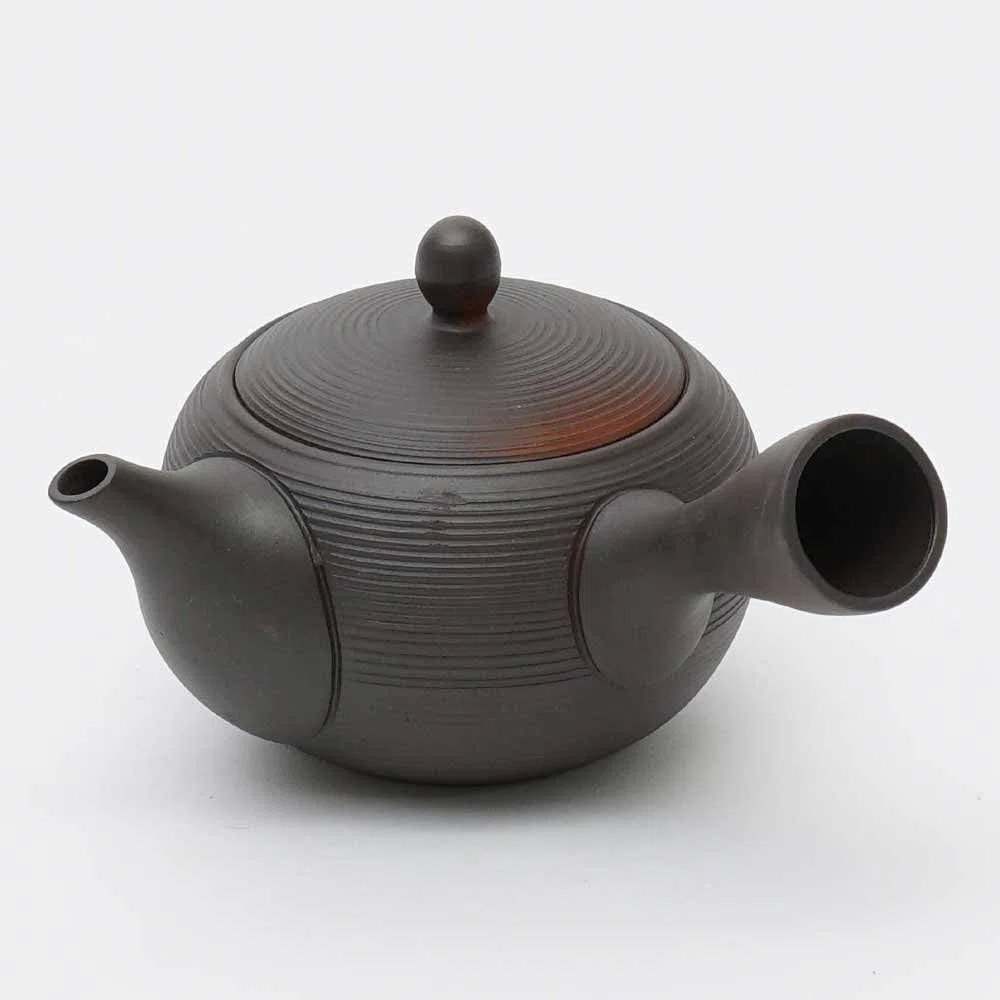Tetera japonesa Kyusu Tokoname Youhen Clay Tetera 11.8 onzas líquidas Fusen L161 (1)