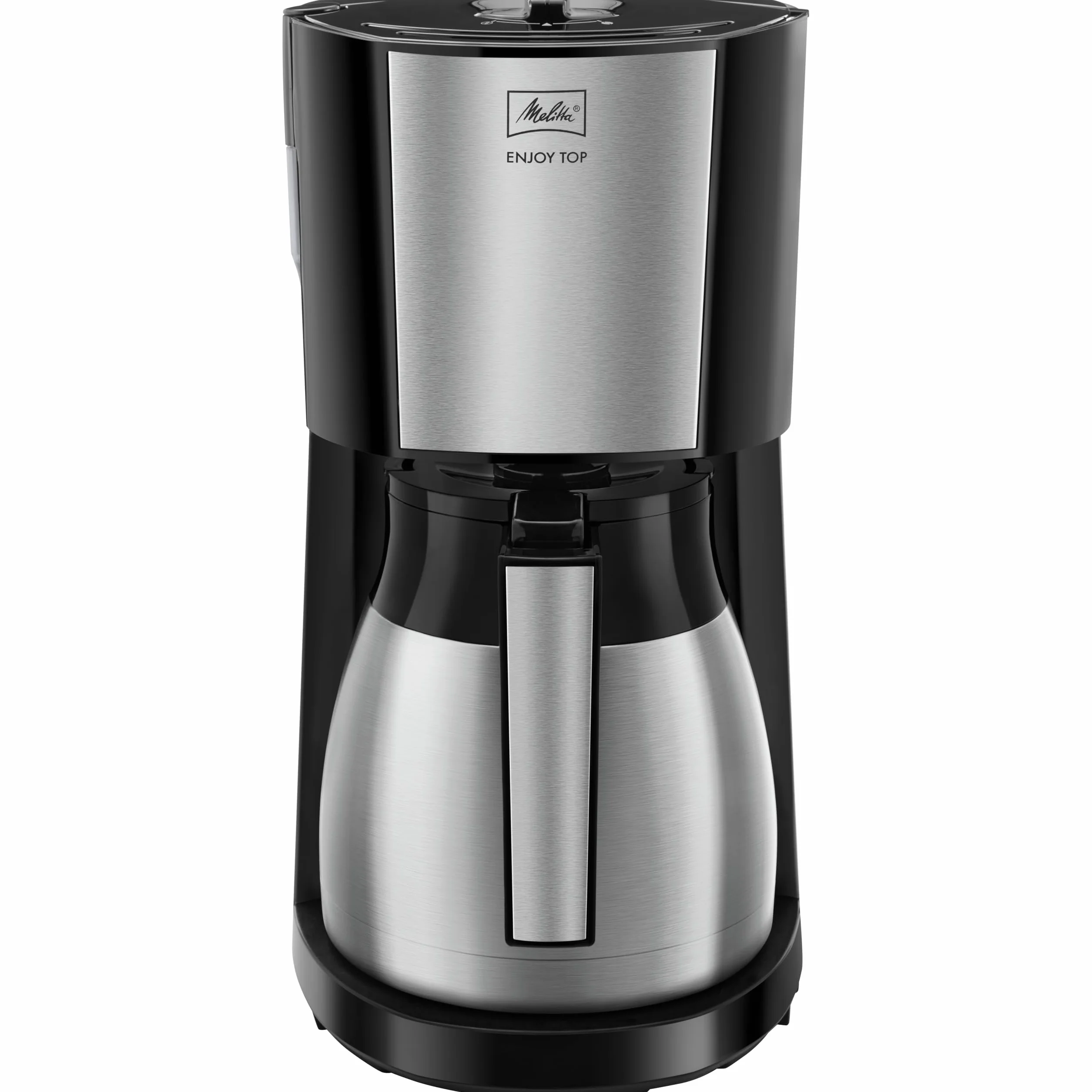 Melitta Enjoy Top Therm, 1017-08 - Cafetera de goteo con jarra térmica y tapa Easy Click, cafetera de filtro con portafiltros pivotante, máquina de café para hasta 10 tazas, 1,25 L, negro