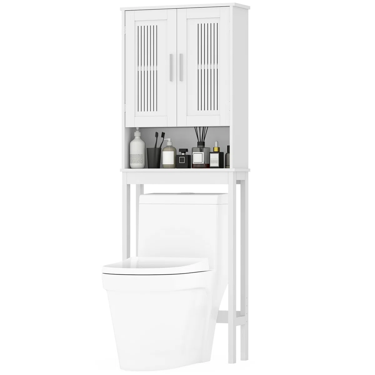 YITAHOME Estantería de baño para el inodoro, armario de baño con estantes ajustables, fácil montaje, 60 x 20 x 170 cm (blanco)