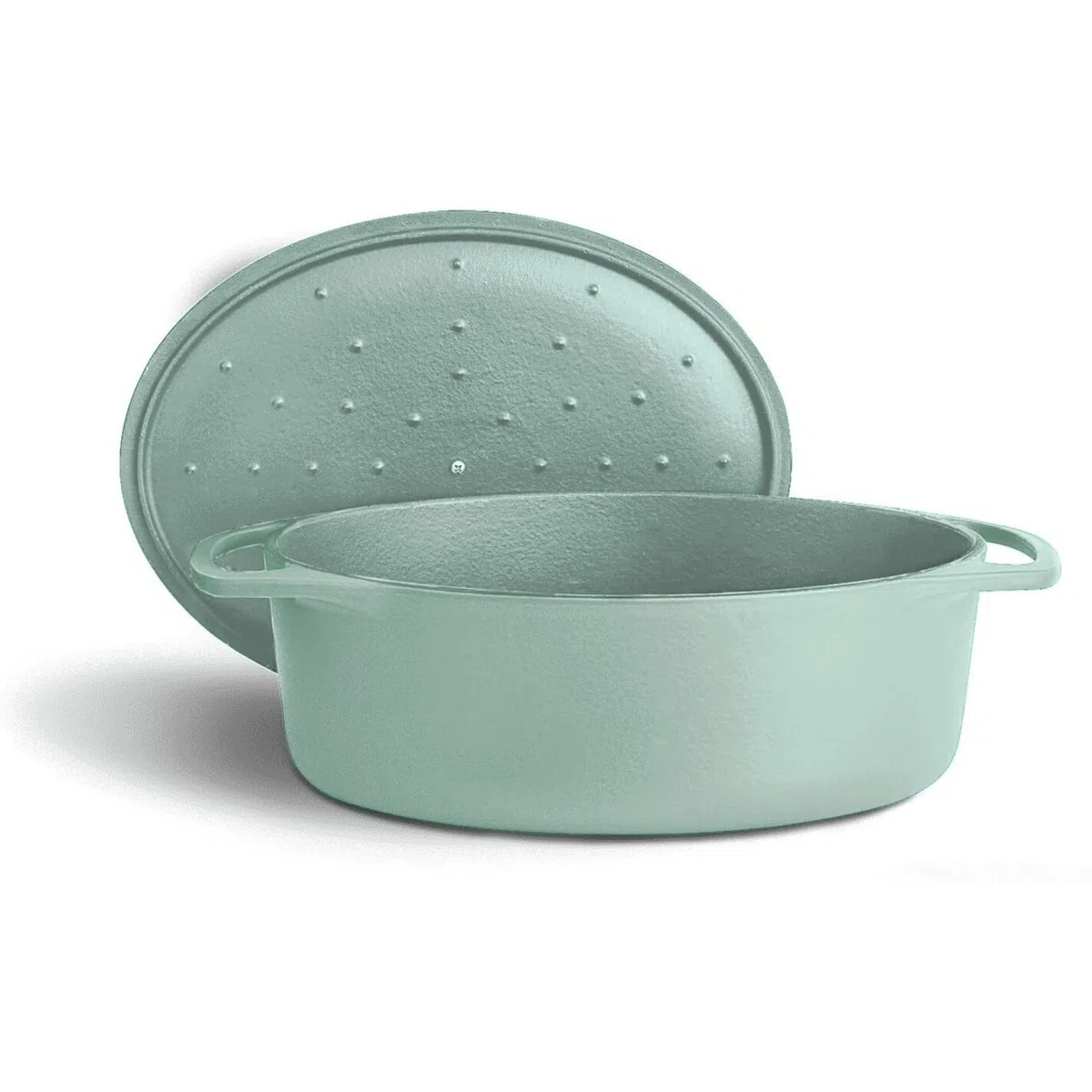 SPRINGLANE Cocotte - Cacerola ovalada con tapa, 33 cm, 6,5 L, hierro fundido, para inducción