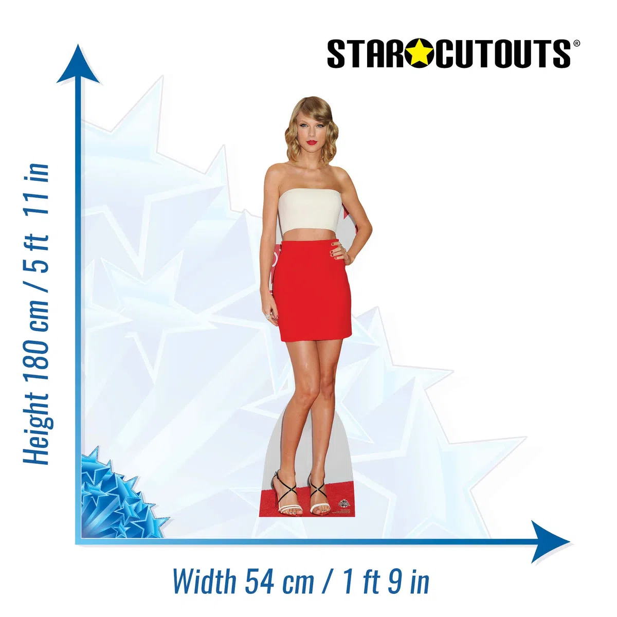 CS619 Taylor Celebrity Star Icon Lifesize - Recorte de cartón perfecto para fanáticos, amigos, familiares y eventos, altura 180 cm, ancho 54 cm, Swift