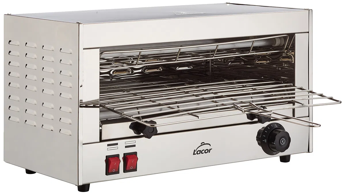 Lacor 69172 Tostador Eléctrico Horizontal Parrilla Simple, Gris, 2400 W