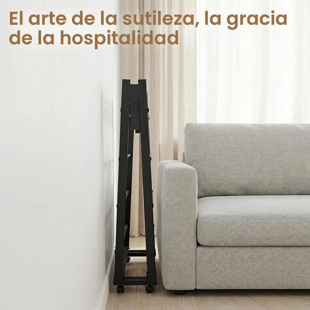 Cama Plegable para 1 Persona de Metal, Marco de Cama Individual, 90 x 190 cm, Marco de Cama Plegable con 4 Ruedas, Negro