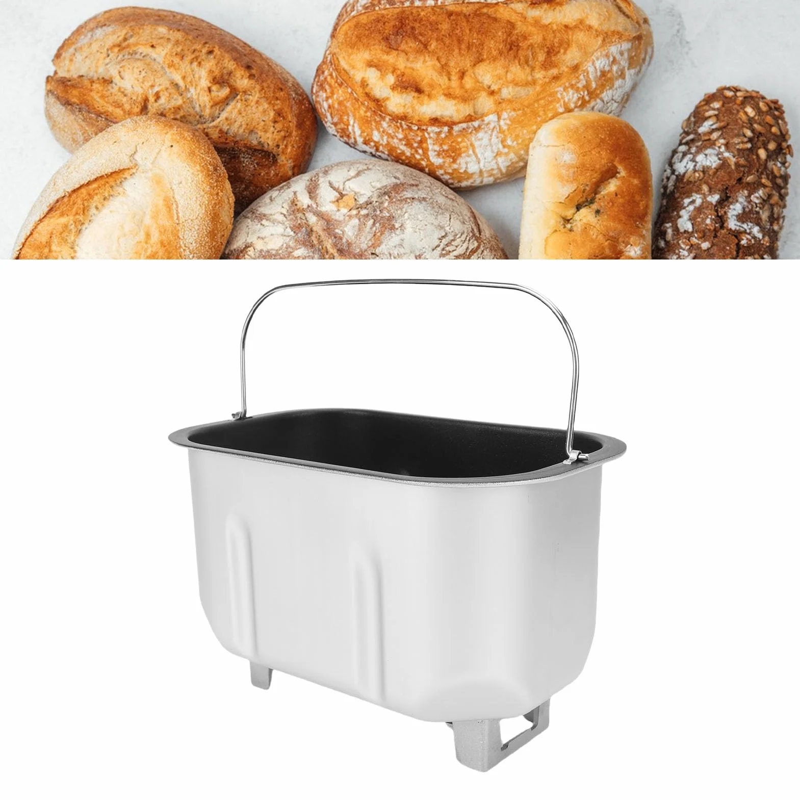Generic Cubeta Doble para Máquina de Pan con Paletas Mezcladoras y Revestimiento Antiadherente Compatible con Diversas Panificadoras Domésticas Cocinas y Panaderías Comerciales