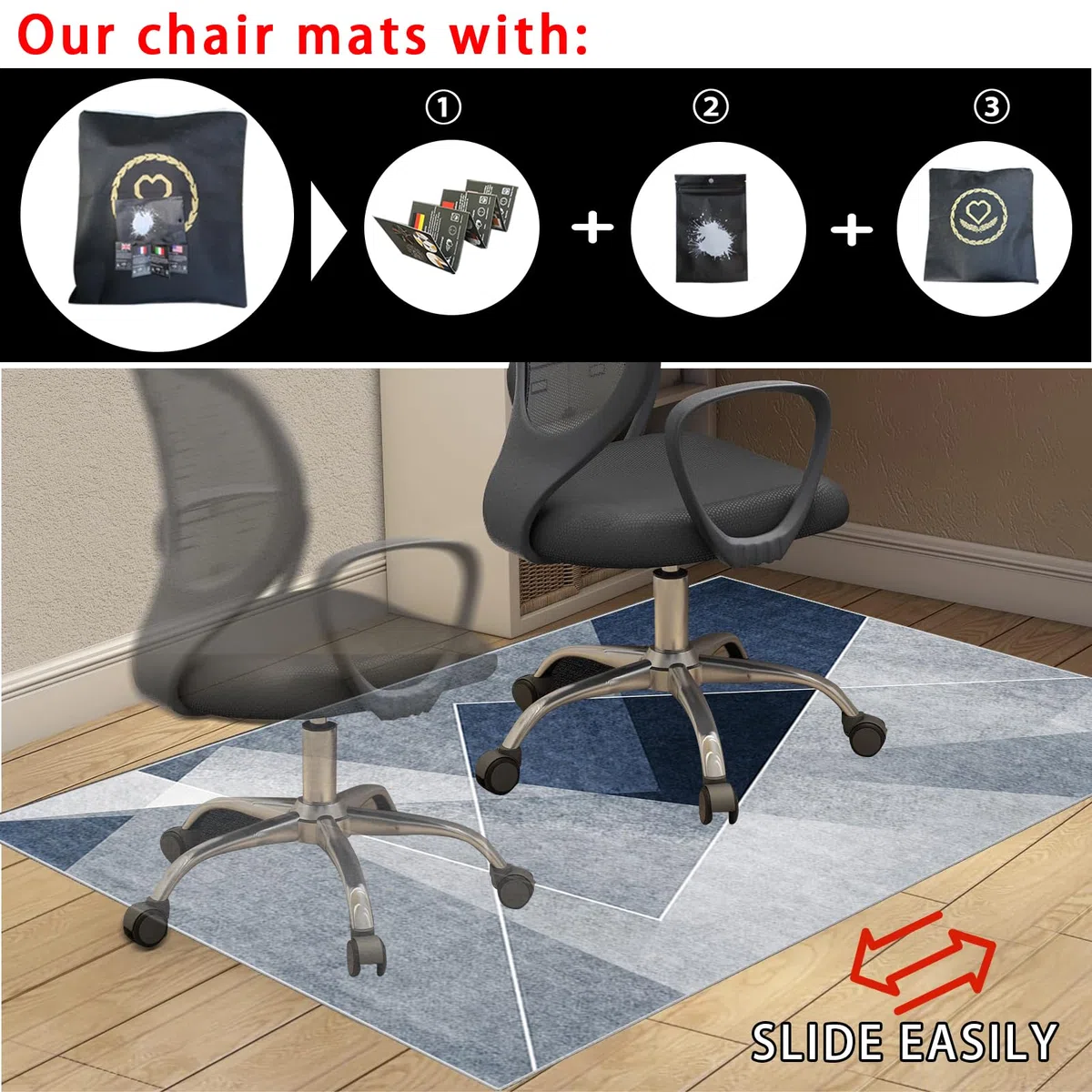 Alfombrilla Protectora Suelo para Silla de Oficina 130 x 150 cm, Tapete para Silla para Suelos Duros, Alfombra Silla Gaming Antideslizante, Alfombrilla Protección para Suelos Duros, Laminado, Parqué