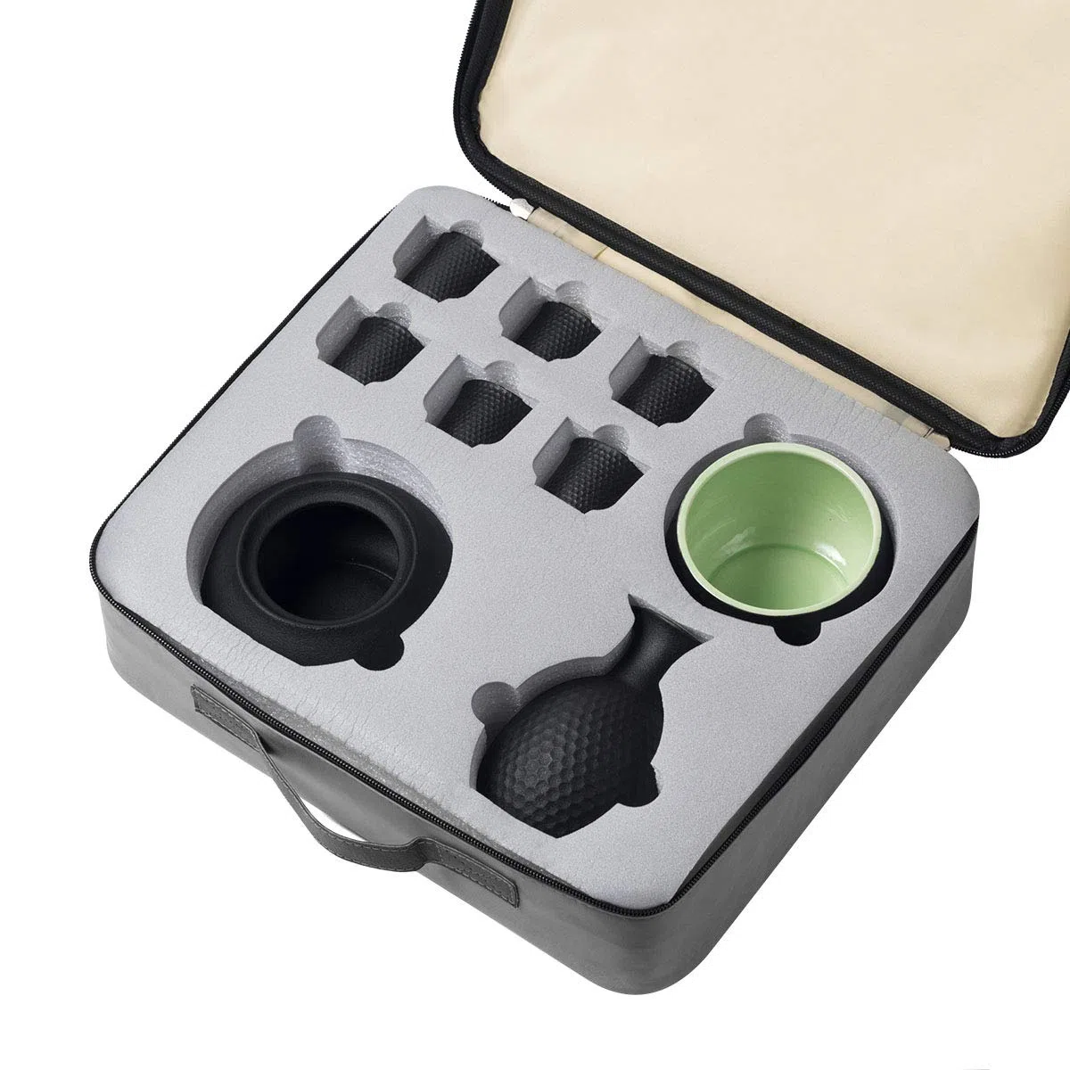 Juego de tazas de sake, caja de regalo de almacenamiento más cálido, bebida de saki caliente de porcelana, 9 piezas incluyen estufa, cuenco de calentamiento, botella de sake 6 tazas