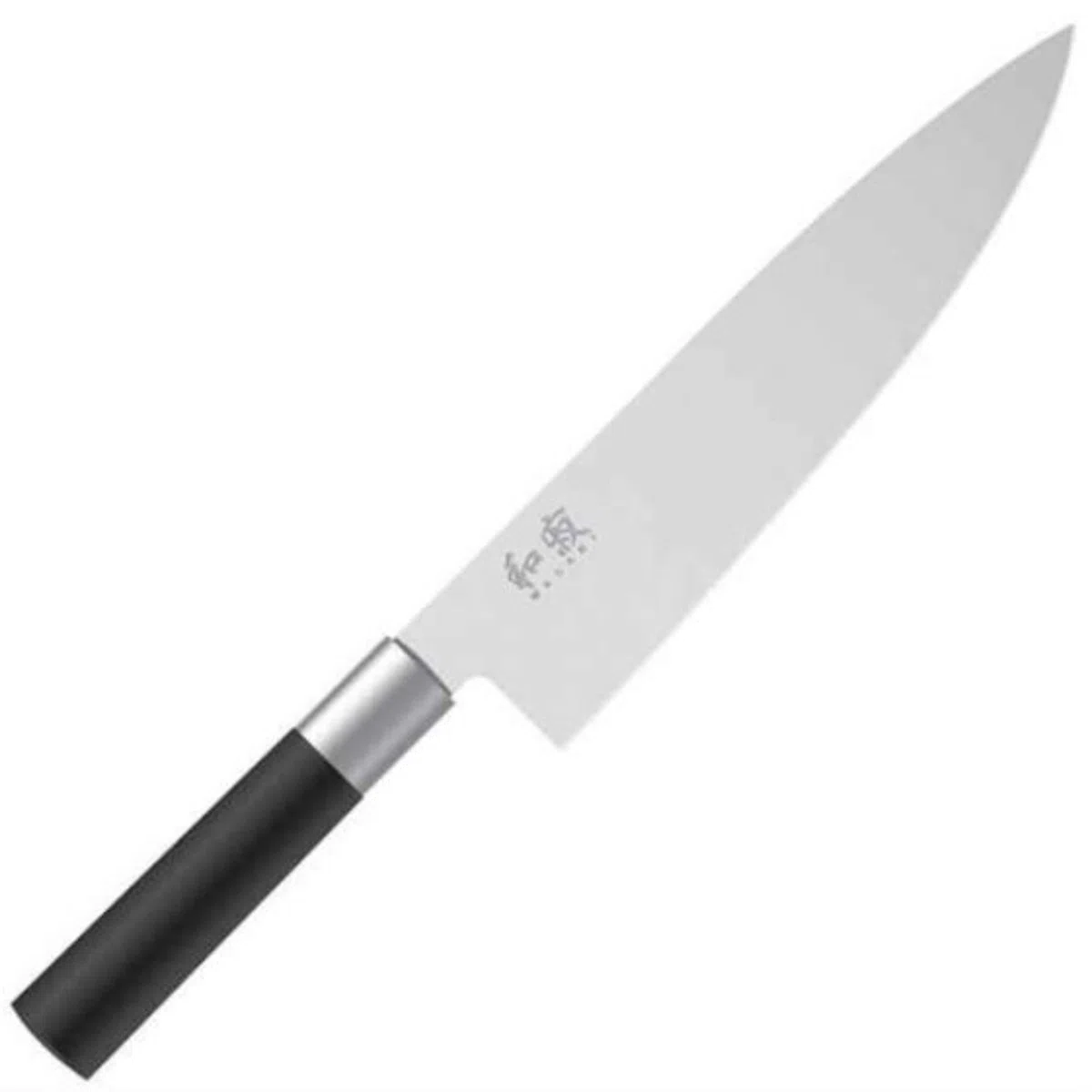 KAI Wasabi Black cuchillo de chef 20,0 cm longitud de la hoja - acero inoxidable 6A/1K6 pulido 58 (±1) HRC - mango de polipropileno negro - cuchillo de cocina - Hecho en Japón
