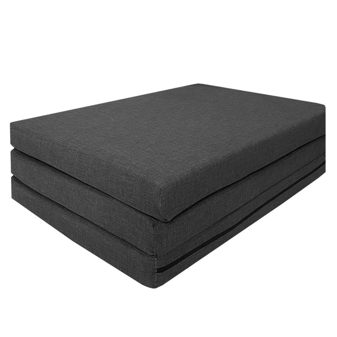 Acomoda Textil – Colchón Plegable con Espuma Alta Densidad y Funda con Cremallera Gris 180x90x8 cm. Colchoneta de Viaje para Ahorrar Espacio y Cama Invitados Cómodo y Resistente.