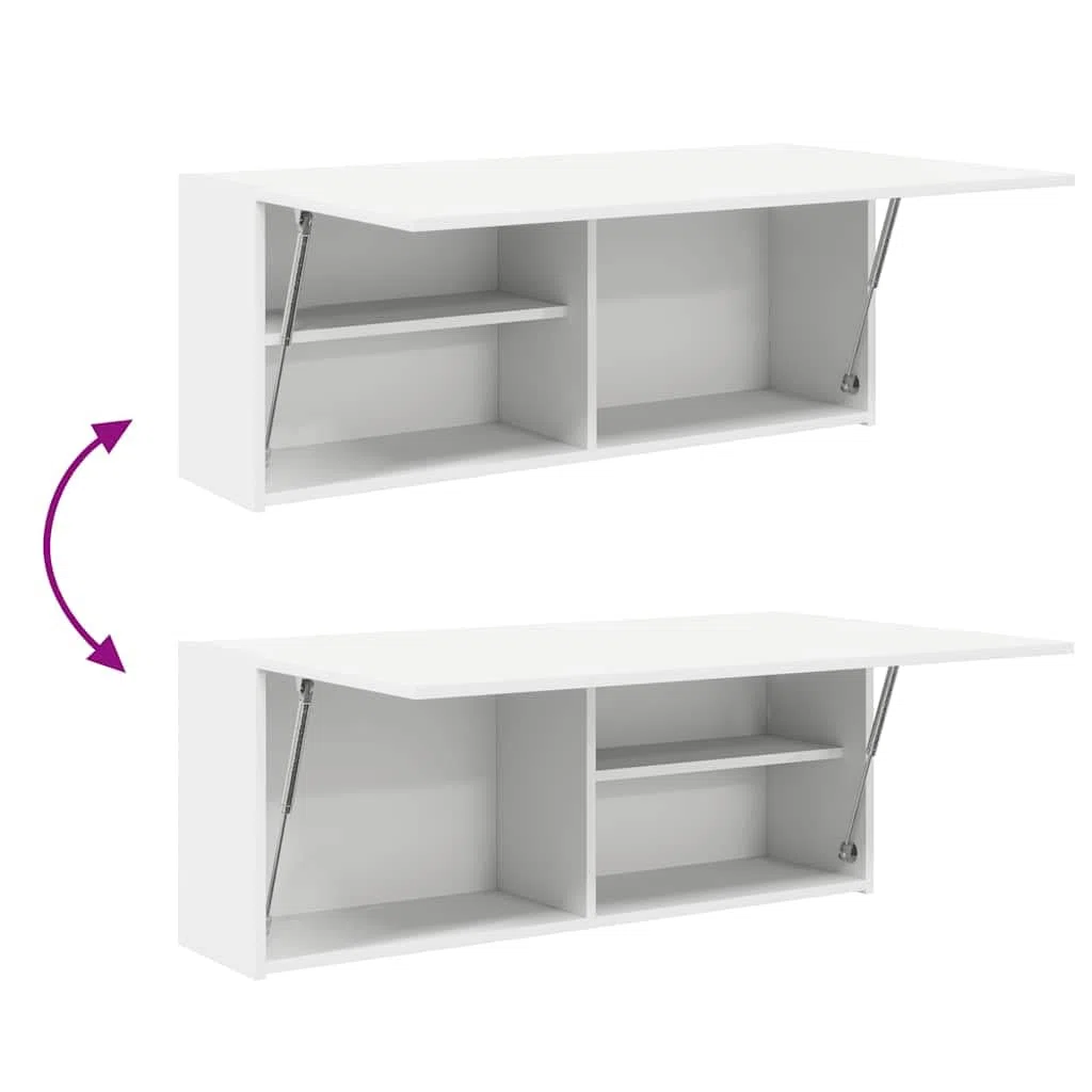 vidaXL Mueble de Pared de baño Madera ingeniería Blanco 100x25x40 cm, aparador de Pared de baño, Armario de Pared de Cuarto de baño, Armario de Almacenamiento de Pared de baño
