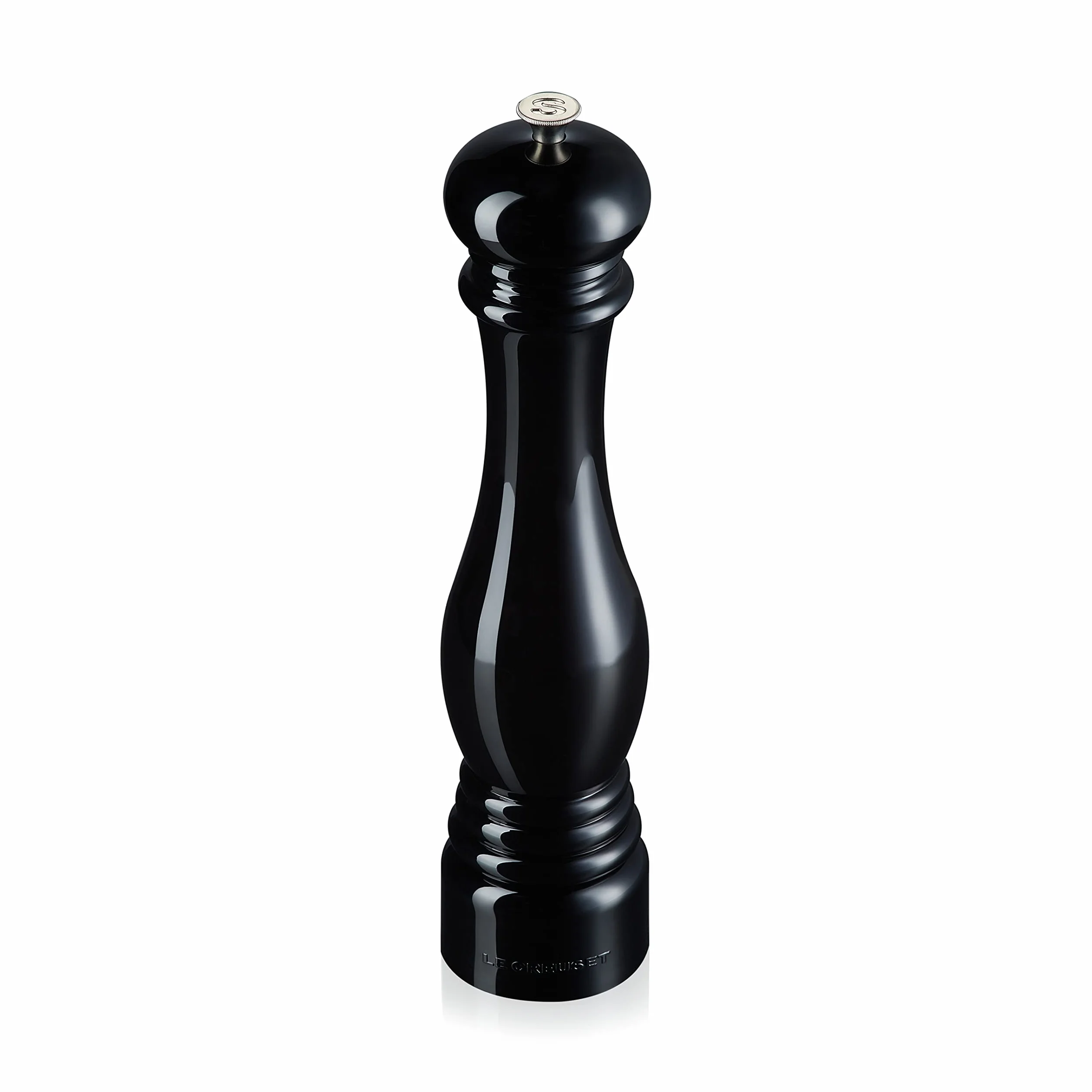 Le Creuset Molinillo de sal clásico ajustable, Plástico ABS resistente a grietas, Anticorrosión, 518 g, Negro Onyx, 96002800140000