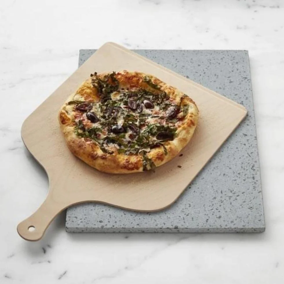Juego para pizza de piedra volcánica y etnea 38 x 30 cm – Tazón + pala