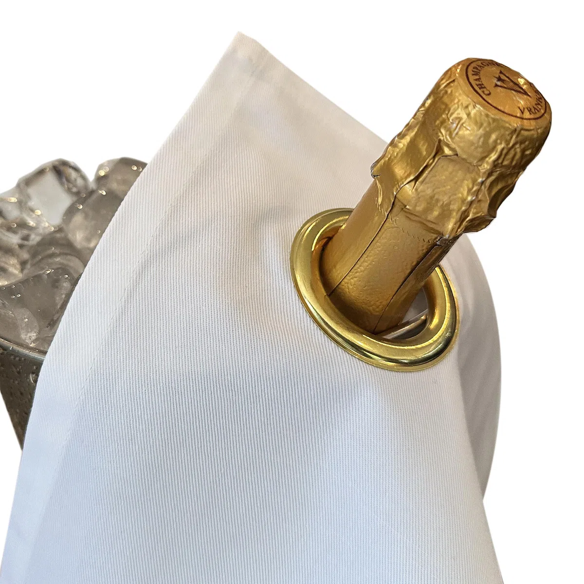 Paños clásicos para biberones, 42 cm, algodón, anillo de esquina de metal (blanco con anillo dorado, paquete de 2) | Anillo de metal, se recomienda lavar a mano