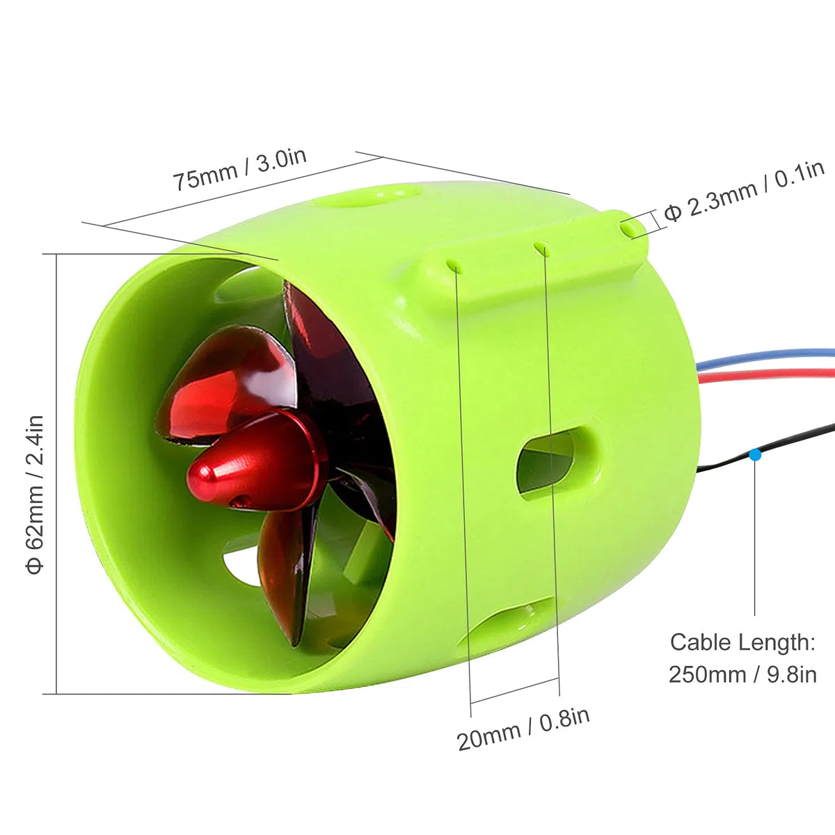 Motor subacuático RC 1000 KV sin escobillas, motor RC impermeable en sentido horario con hélices de 4 hojas, 12-24 V, resistente al agua, motor eléctrico de accionamiento para barco de cebo RC