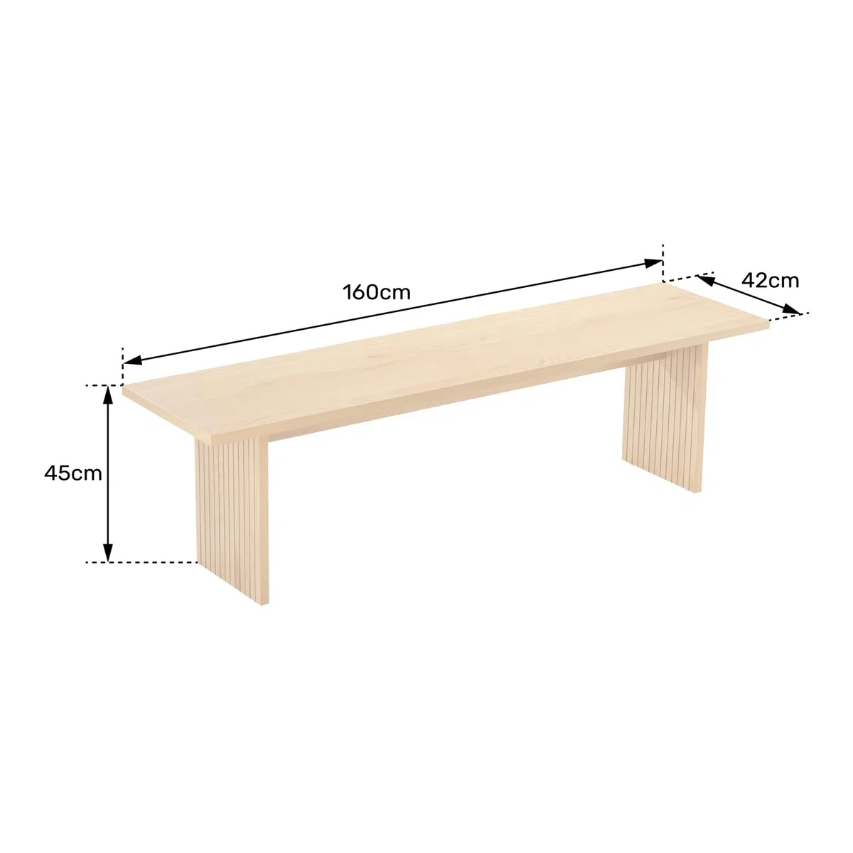 Happy Garden Banco de Madera Alma de Estilo escandinavo Asiento Espacioso para 3 Personas, diseño Elegante Interior Moderno