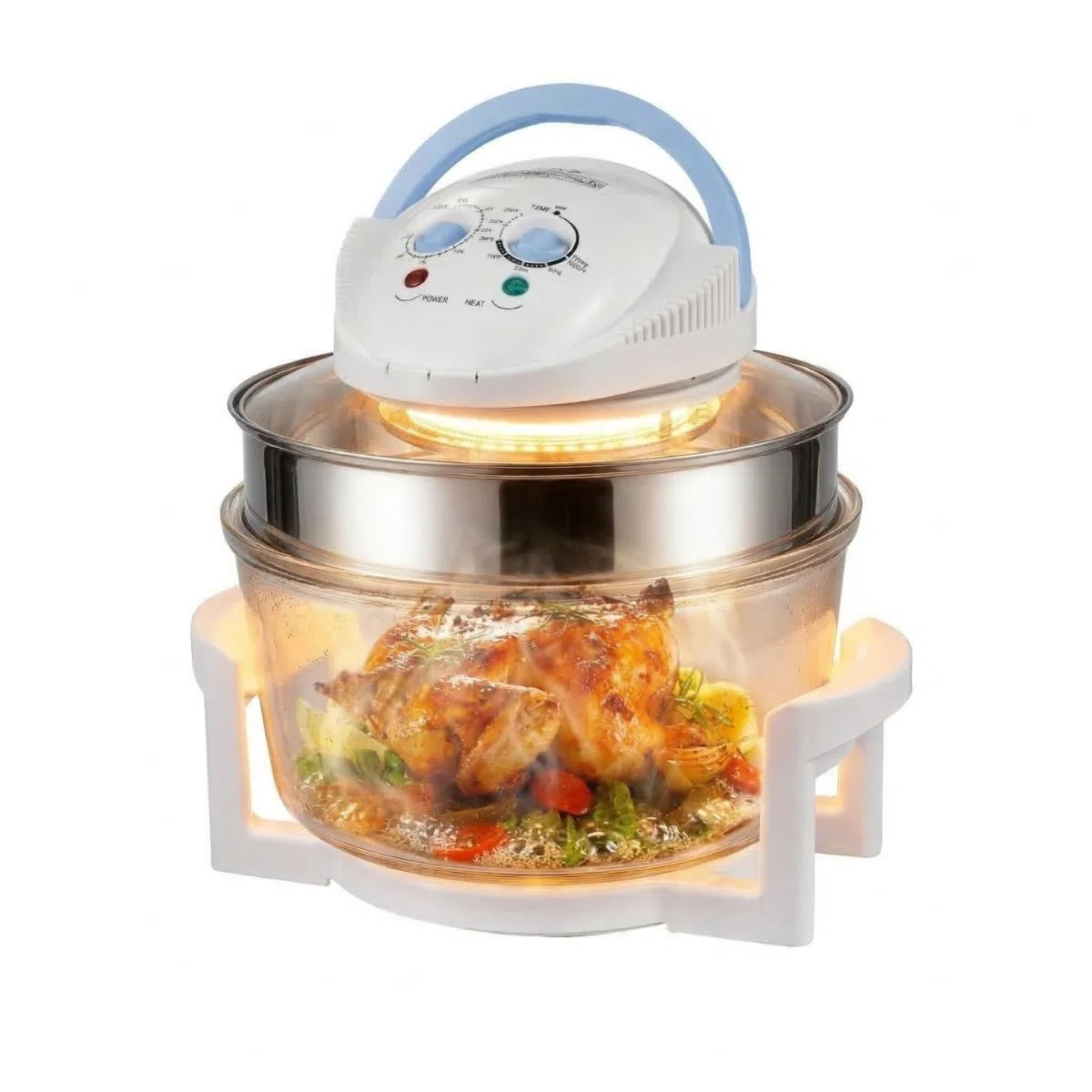 Horno de Convección Halógeno 1400 W 18 Litros con Aro extensor y accesorios Multifunción