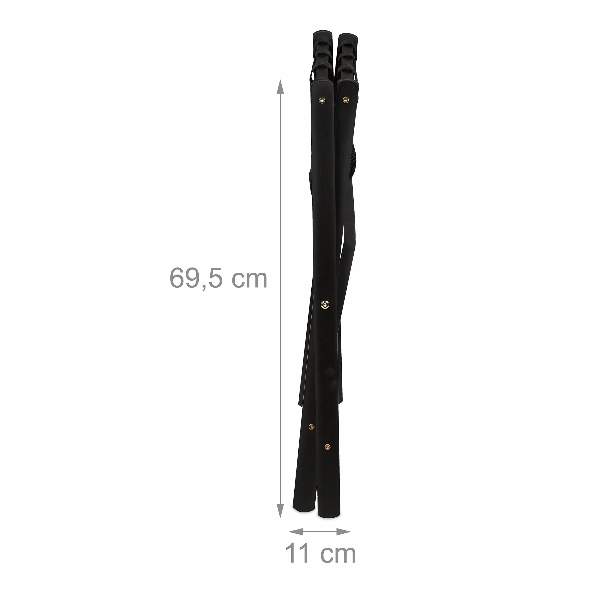 Relaxdays Pack 2 Soportes Maletas, Taburetes Equipaje Plegables, 54x66x45 cm, Portabultos Madera Hotel, 2 Baldas, Negro