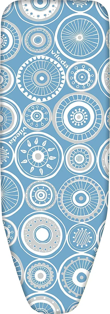 Vileda Universal - Tabla de Planchar Plegable, pequeña y Estable, con Altura Regulable 75-91cm, Medidas: 110 x 30 cm, Color Azul