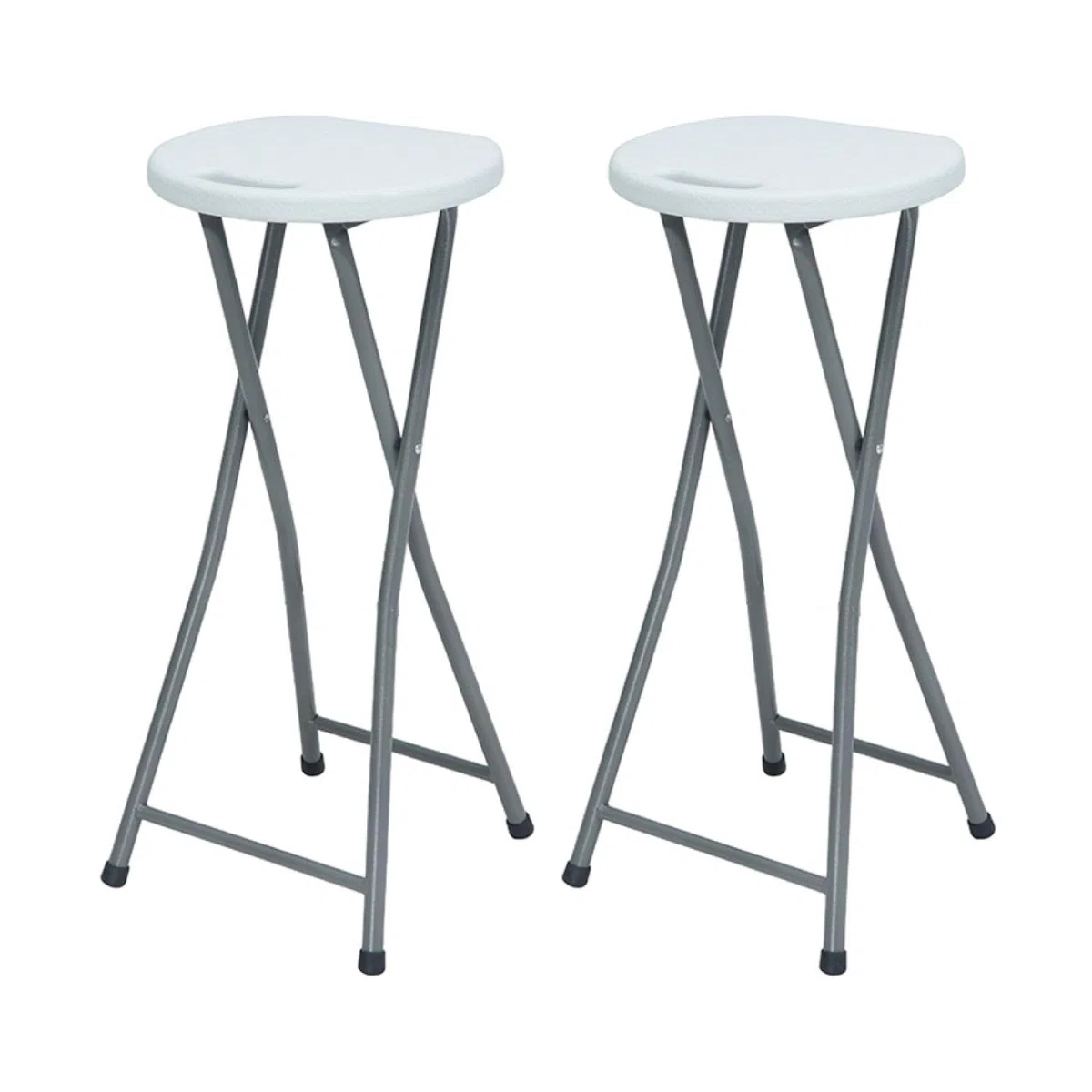 THINIA HOME Pack 2 Taburetes Plegables Alto Blanco 30x76cm
