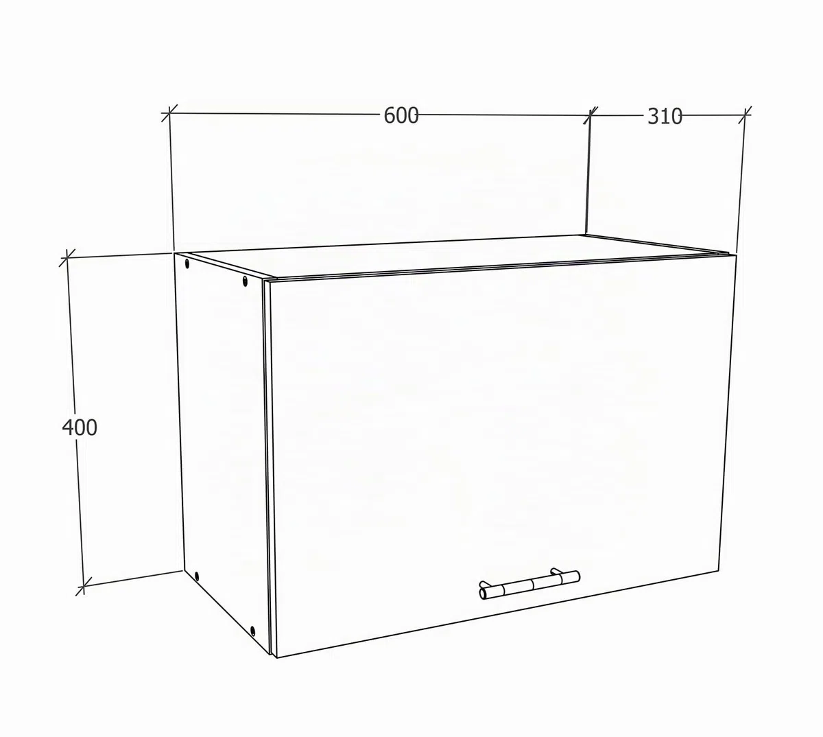 VCM Armario de Cocina Plegable de 60 cm de Ancho, Color Blanco