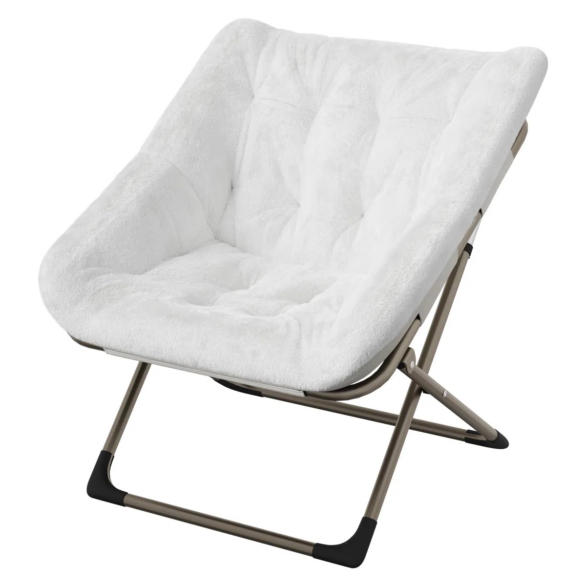 Sillon Plegable Sillon Para Salon Dormitorio Relax Moon Silla Portátil Sillons De Lectura De Metal, Estructura De Acero y Piel Sintética Suave Reposacabezas Alto Respaldo Alto Capacidad 136 Kg Peluche