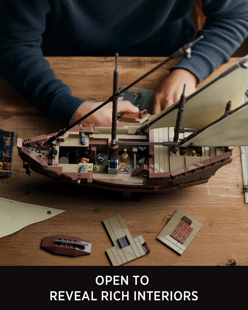 Nifeliz Kit de Construcción de Barco Velero Nina para Adultos, Modelo de Decoración para Hogar u Oficina, Regalo para Aficionados a los Barcos (1.402 Piezas, NF10352)