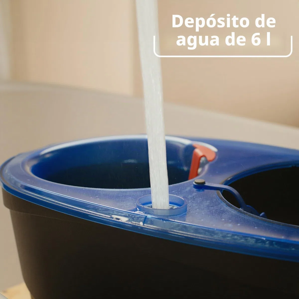 Vileda RinseClean - Sistema de fregona giratoria, Separa el Agua Limpia y la Sucia, escurrido sin Esfuerzo, Juego de fregona y Cubo de Microfibra, Color Gris
