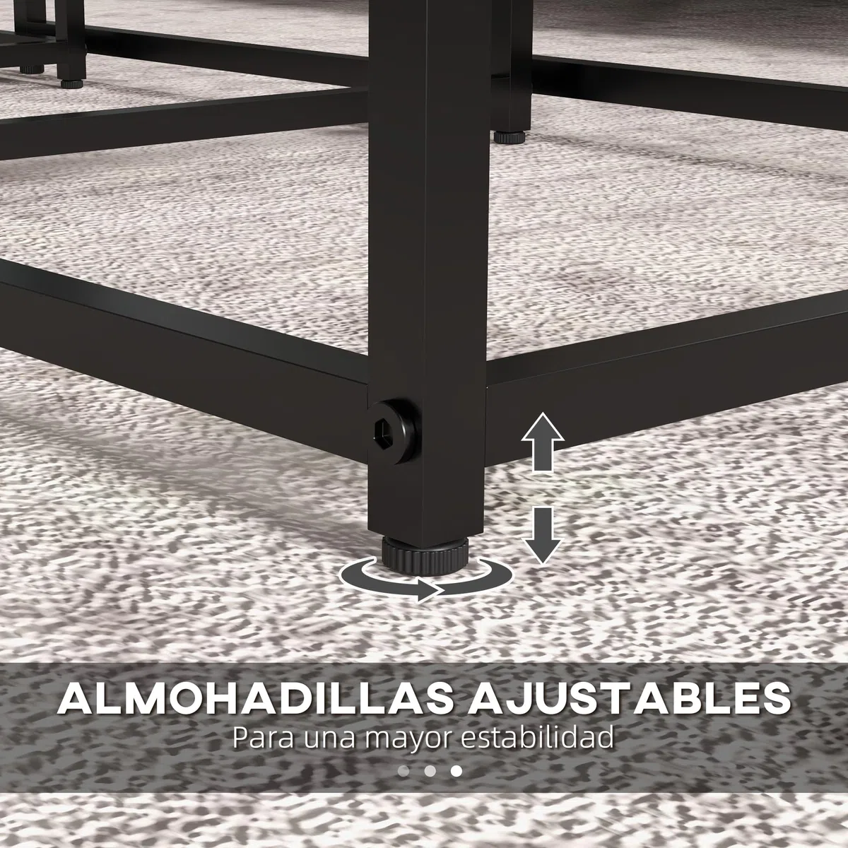 HOMCOM Juego de 3 Mesas Auxiliares para Salón, Mesas Nido con Efecto Mármol y Marco de Acero, Estilo Moderno, para Sala de Estar, Dormitorio, Blanco