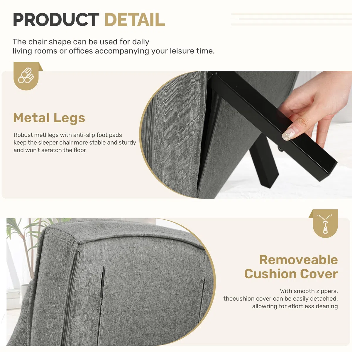 Hawthyhome Sillón Cama 4 en 1, sofá Cama, Cama para Invitados Que Ahorra Espacio, sillón Relax con Respaldo Ajustable, Capacidad de Carga de 150 kg, Gris Oscuro