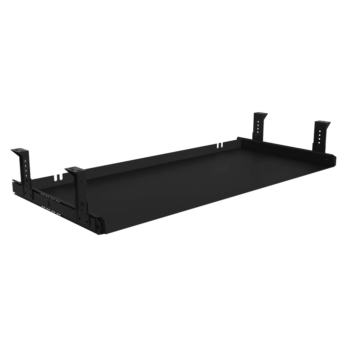 FRMSAET Plataforma para Bandeja de Teclado Debajo del Escritorio 53 cm / 60 cm / 76 cm Organizador de cajones de Material Totalmente metálico Herramienta de Almacenamiento. (76 cm, Negro)