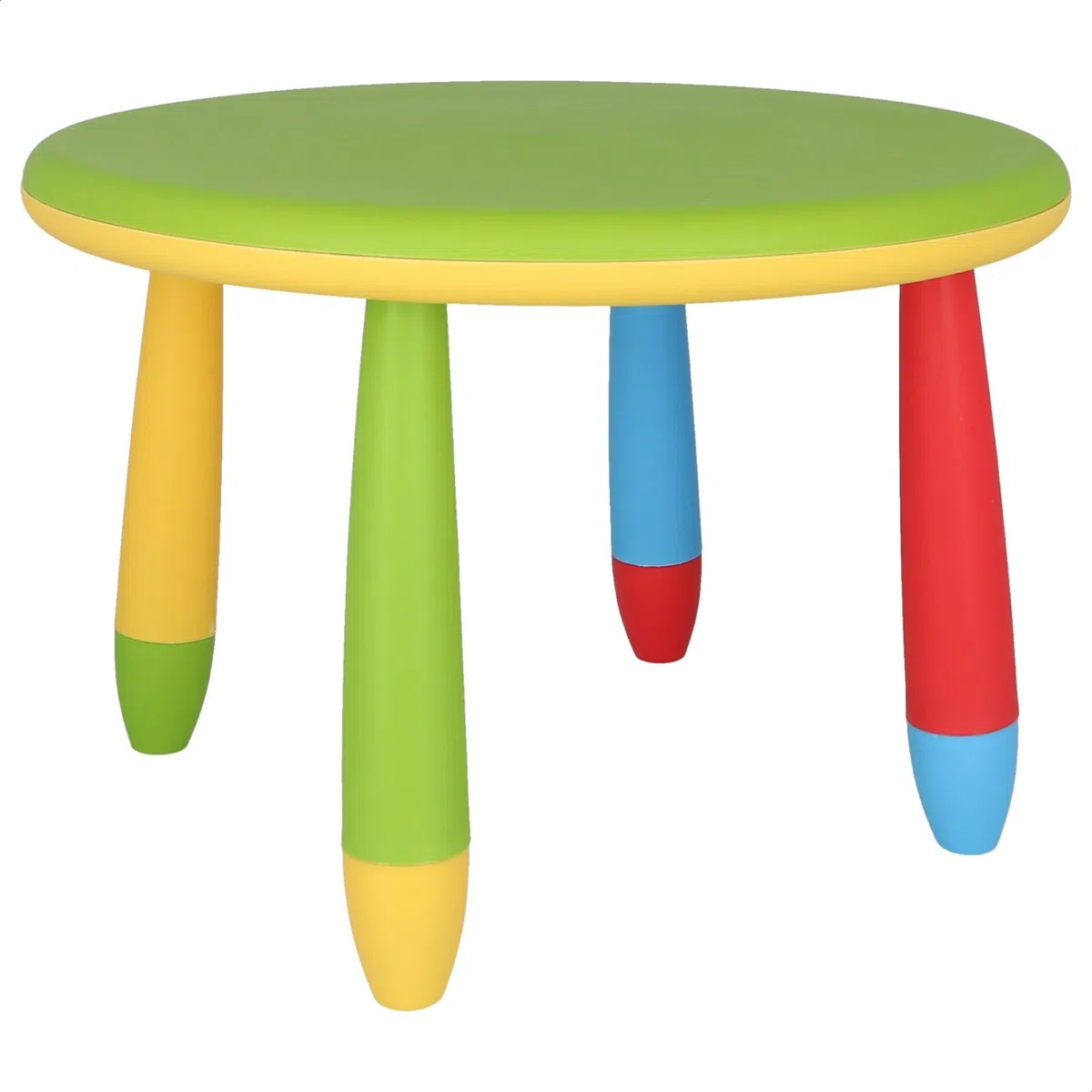 Aranaz Mesita Infantil Redonda Verde, Multifuncional, diseño Moderno, 70x48 cm, Fabricada en plástico, Resistente, jardín o terraza