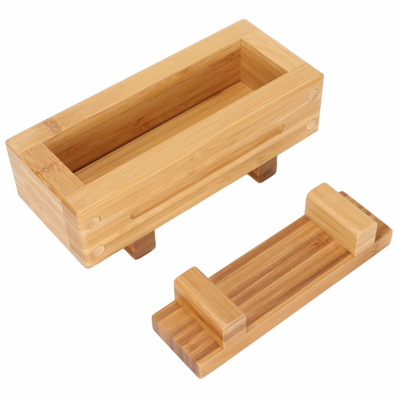 Molde de Prensa de Sushi de Madera, Fabricante de Prensa de Sushi Rectangular Caja de Molde Oshizushi Herramienta para Hacer Sushi DIY Kit de Fabricación de Sushi de Madera Caja de Molde de Arroz Port