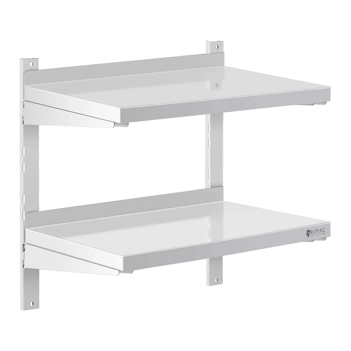 Royal Catering Estante De Pared Metálico Estantería para Cocina RCWR-600.4 (Capacidad: 40 kg, Acero Inoxidable, 2 Baldas, 40 x 60 cm)