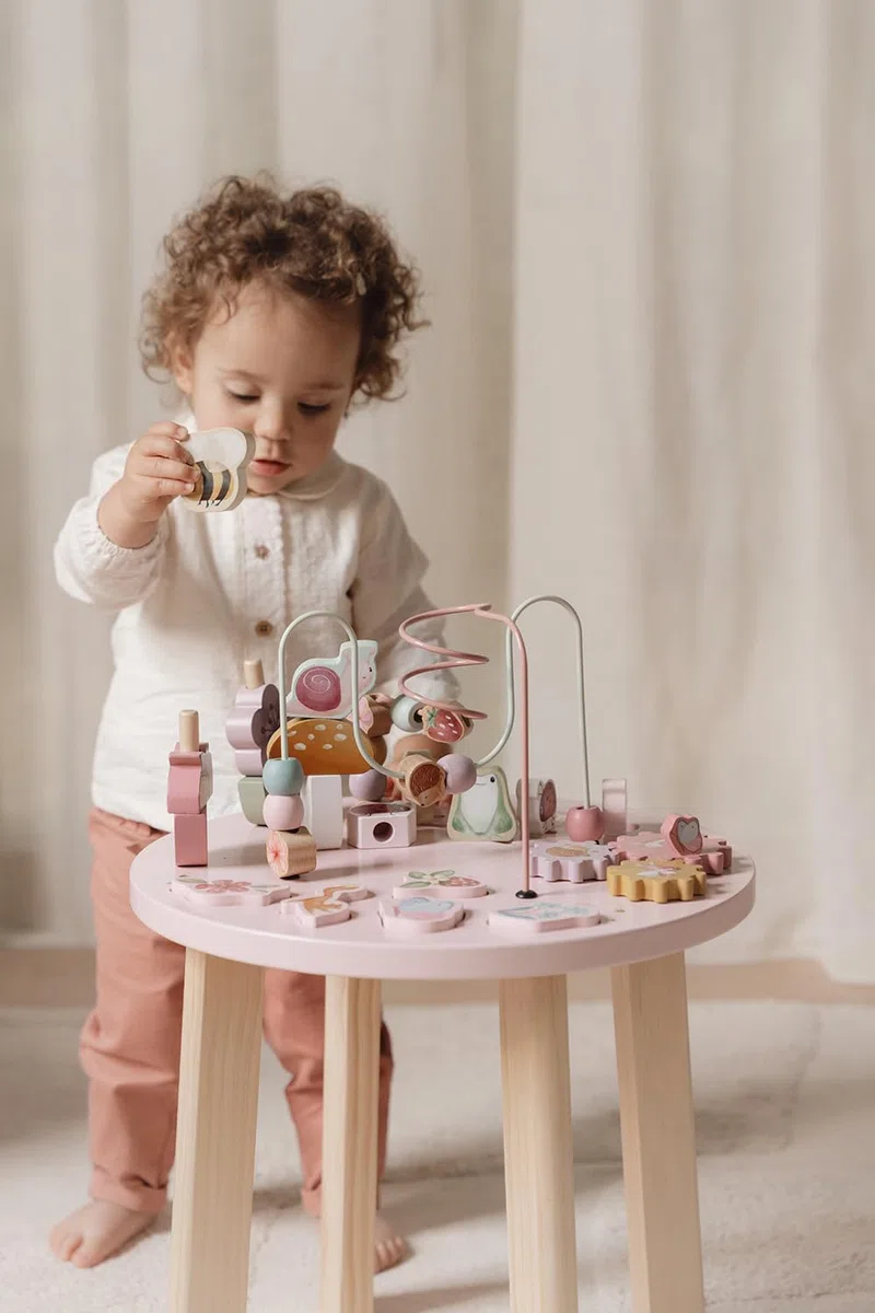 Little Dutch 7341 Fairy Garden - Mesa de actividades de madera, color rosa