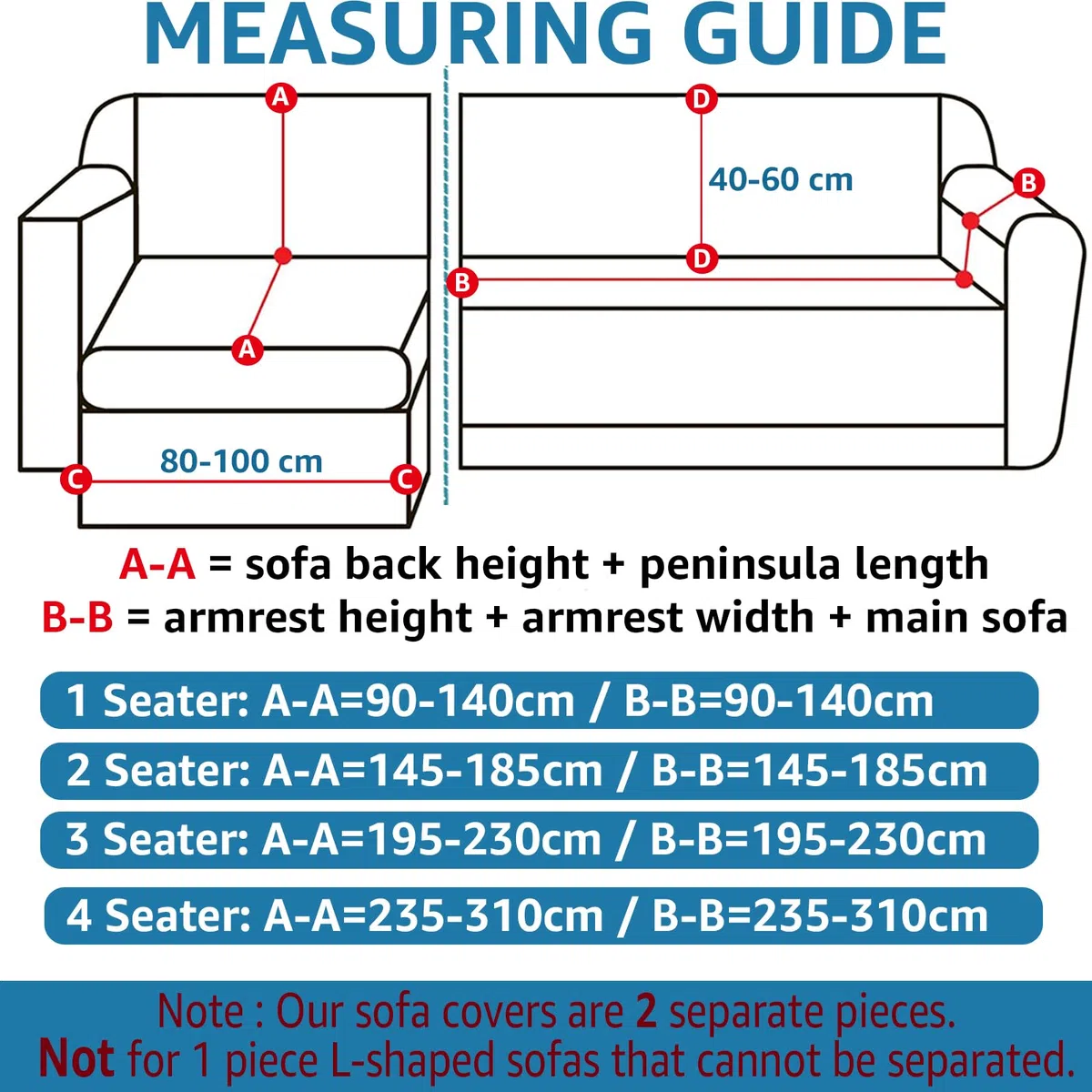 Ystyle Funda Sofa Chaise Longue Ajustables, Cubre Sofa Chaise Longue Izquierdo Derecho, 2 Piezas Protector Sofa Elasticas ChaiseLongue, Funda Sofa L (1 Plaza+2 Plazas, Gris Oscuro)