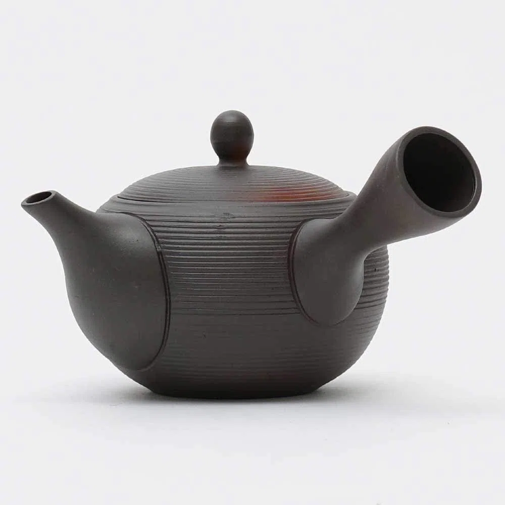 Tetera japonesa Kyusu Tokoname Youhen Clay Tetera 11.8 onzas líquidas Fusen L161 (1)