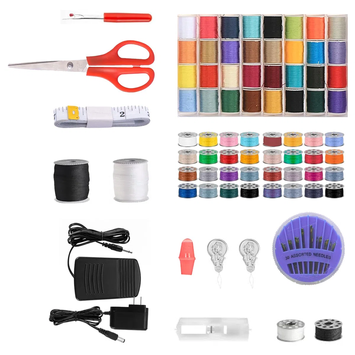Máquina de Coser Profesional y Portátil con Mesa de Extensión - 14 Programas de Costura y 64 Carretes de Colores para Principiantes (A)