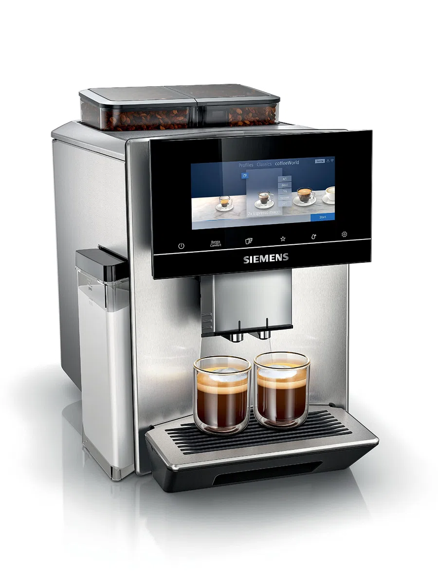 Siemens - Cafetera Superautomática, EQ700, Pantalla iSelect de 5", coffeWorld, Molinillo, Home Connect, Acero Inoxidable, TQ707R03