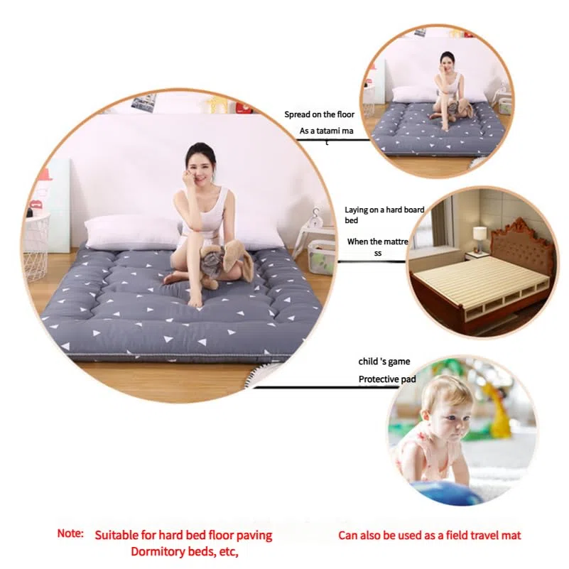 Colchón de futón japonés – Colchón tatami plegable grueso de tamaño individual, almohadilla de dormir acolchada enrollable, futón portátil para sala de estar, dormitorio, cama de invitados