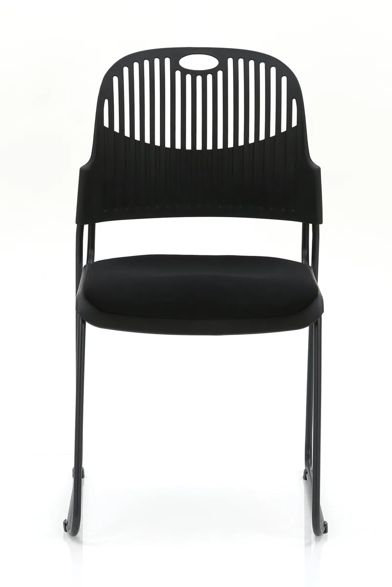 MUEBLIX.COM - Pack de 2 Sillas Confidente, Silla de Recepción, para Cocina u Oficina, Resistente y Duradera, Silla Ergonómica y Clásica, Color Negro