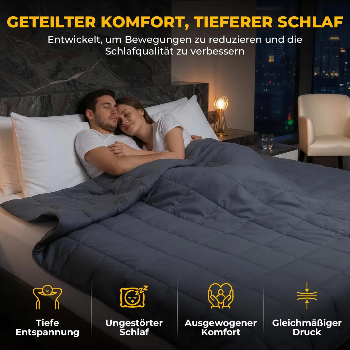 SLEEP COMFY Manta pesada, manta con peso de 9 kg, 150 x 200 cm, manta de relajación, certificado Oeko-Tex, terapia de refrigeración y manta antiestrés, cómoda para todas las estaciones