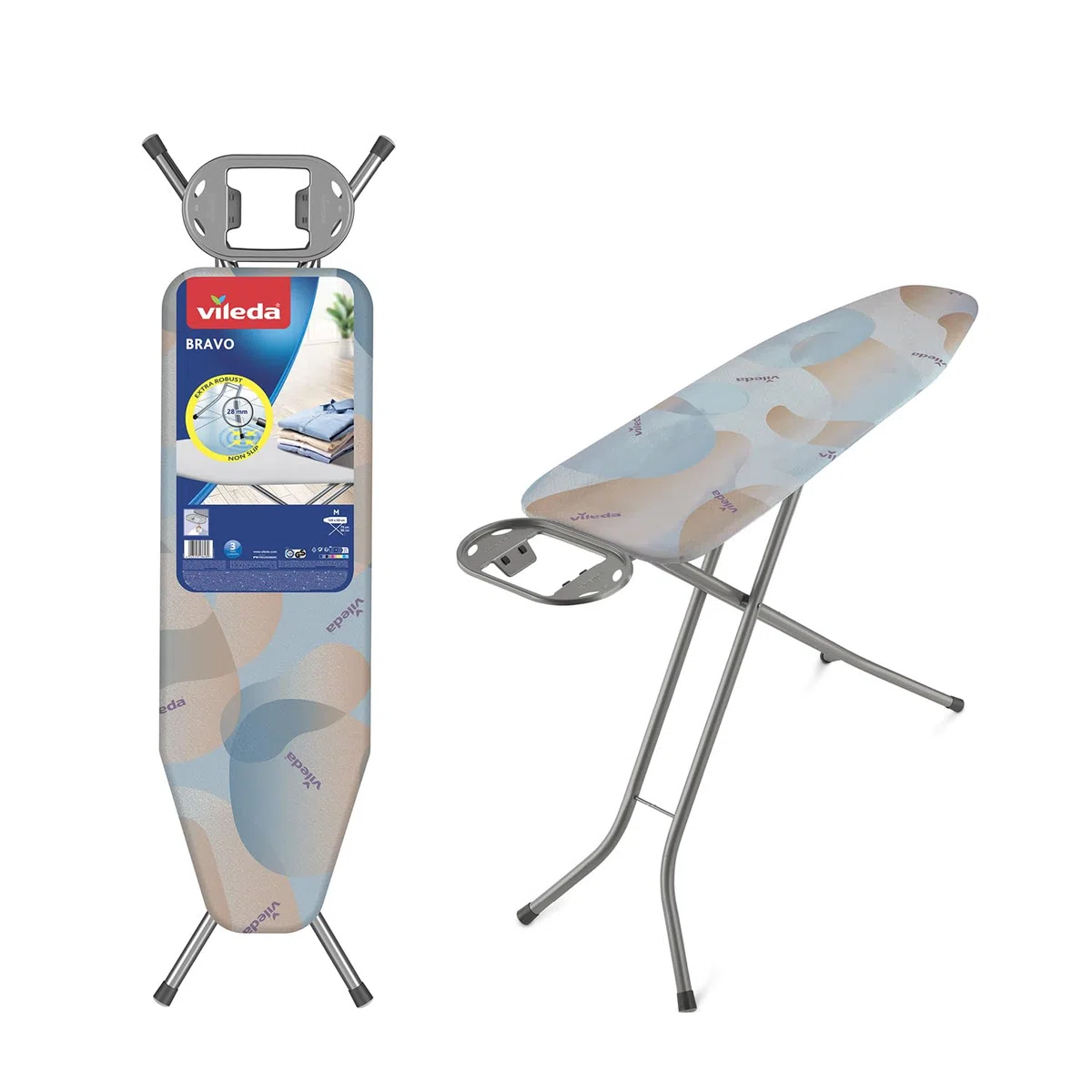 Vileda Basic - Tabla de planchar Bravo lava salmon grey, 173697 , 120 x 38 cm