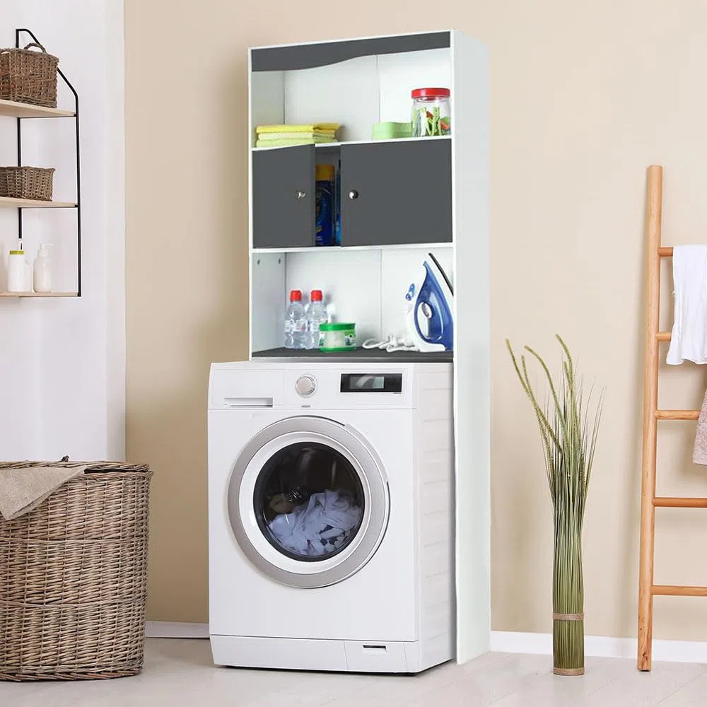 OSE - Mueble estantería para WC de 2 Puertas con Efecto Madera
