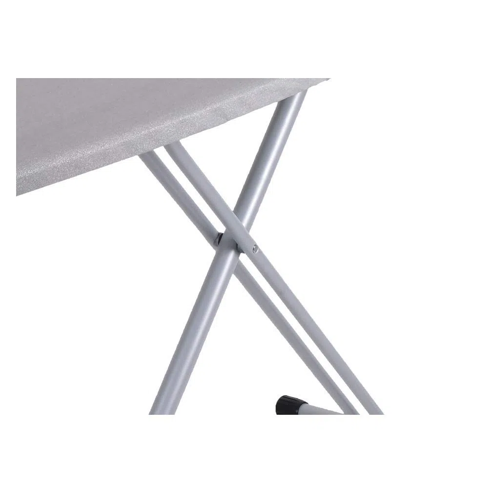 HAEGER HOME STRONG PRO - Tabla de Planchar con altura ajustable ininterrumpida hasta 94 cm, descanso para hierro dibujado también para los generadores de vapor, Gris Metalizado 124 x 40 cm