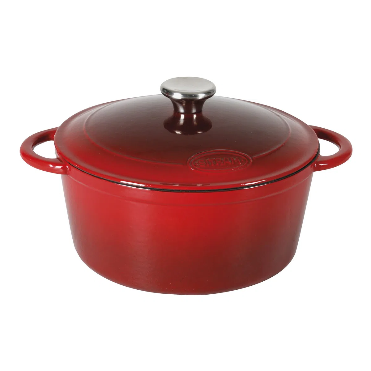 Sitram Sitraslow Cocotte Redonda, Hierro Fundido, Rojo, diametro 24 cm