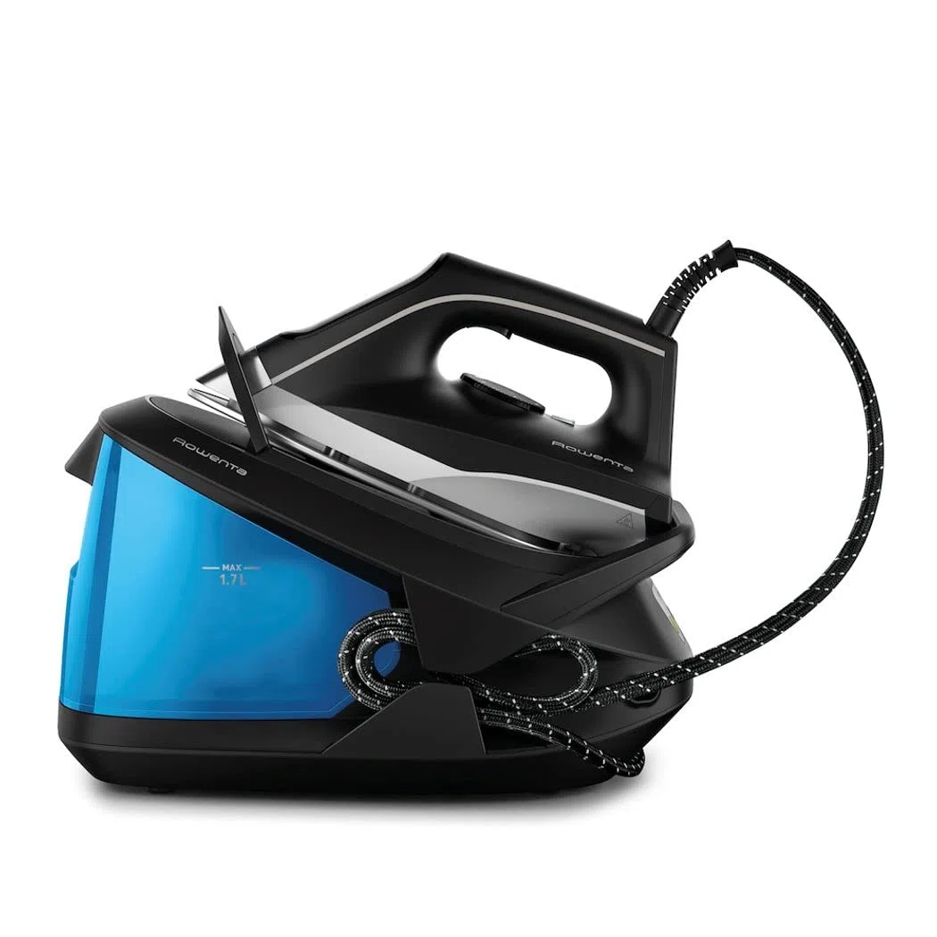 Rowenta Centro de Planchado Turbosteam VR8320 – Potencia 2600 W, vapor 120 g/min, golpe 350 g/min, 6.5 bares, modo Eco, suela MicroSteam400 láser, depósito extraíble 1,7 L (Reacondicionado)