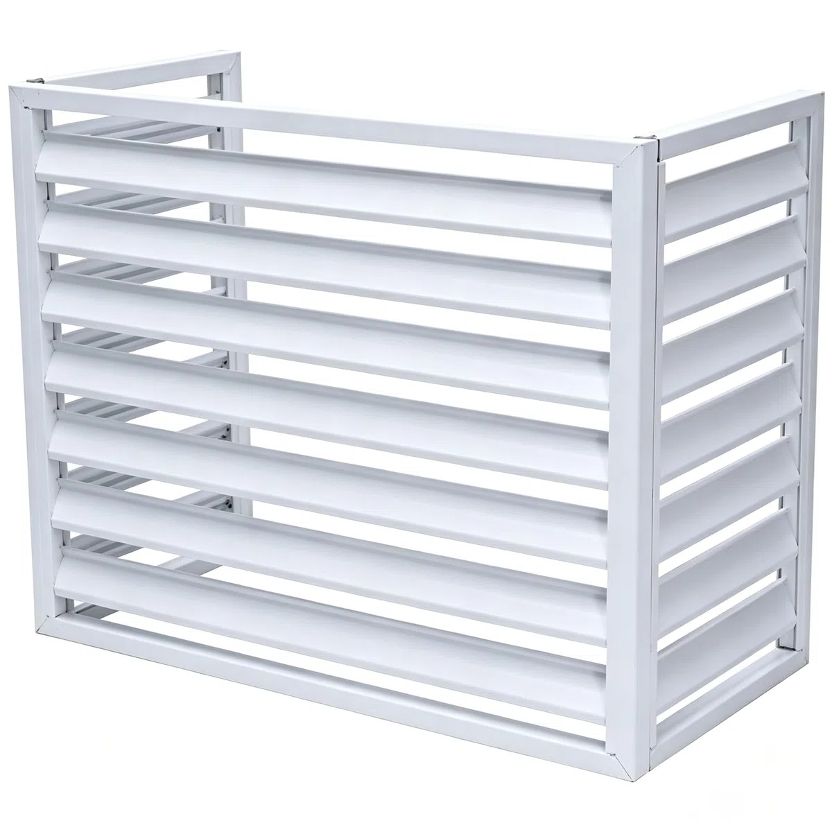 2~3P Protector para Aire Acondicionado, Cubierta Exterior de aleación de Aluminio, Marco Exterior para Aire Acondicionado, No obstruye la ventilación,Fácil de Instalar (Blanco, 110×60×80cm)