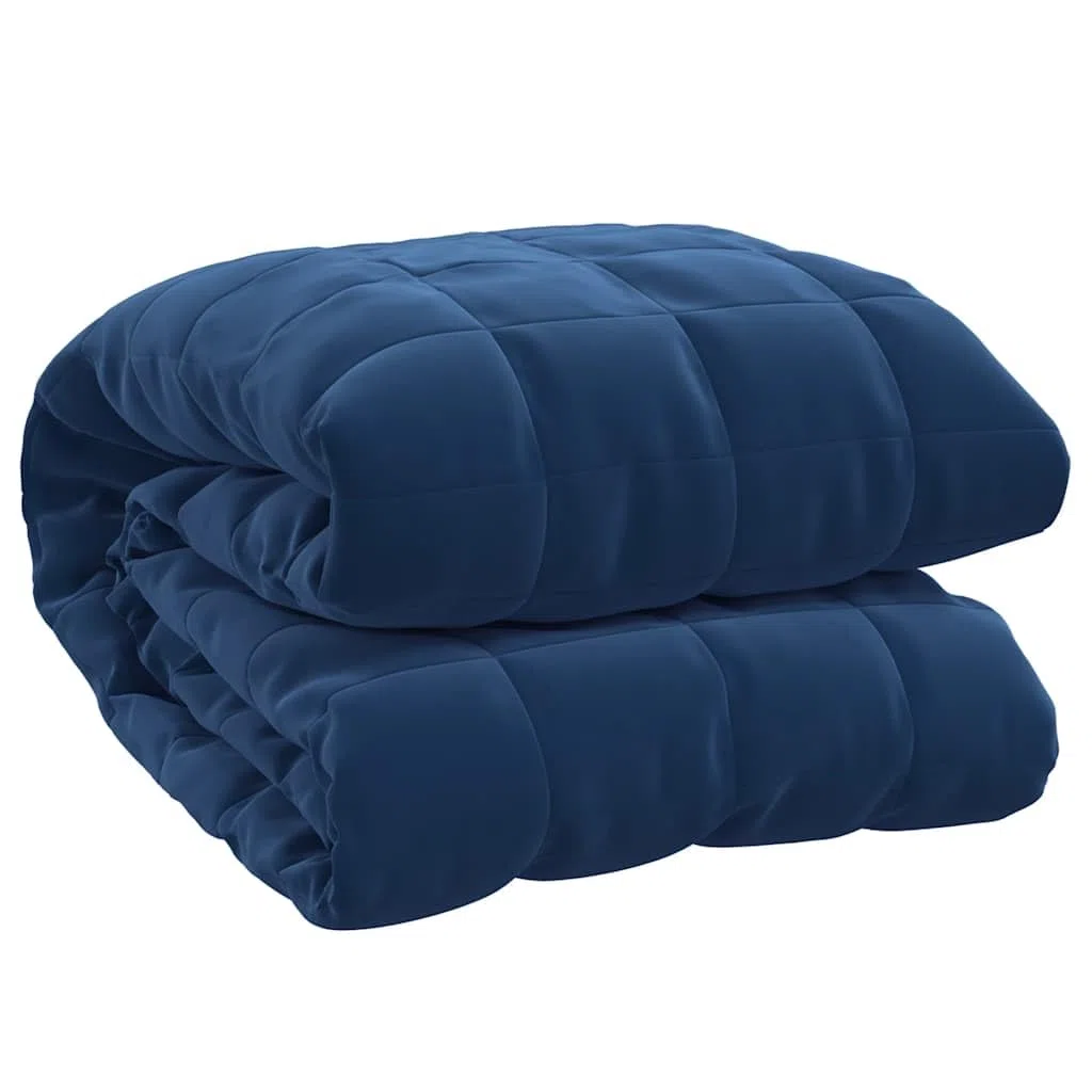 vidaXL Manta con Peso Tela Azul 200x225 cm 13 kg, Manta, Manta de edredón, Manta calmante, Ropa de Cama, Manta con Peso para la ansiedad